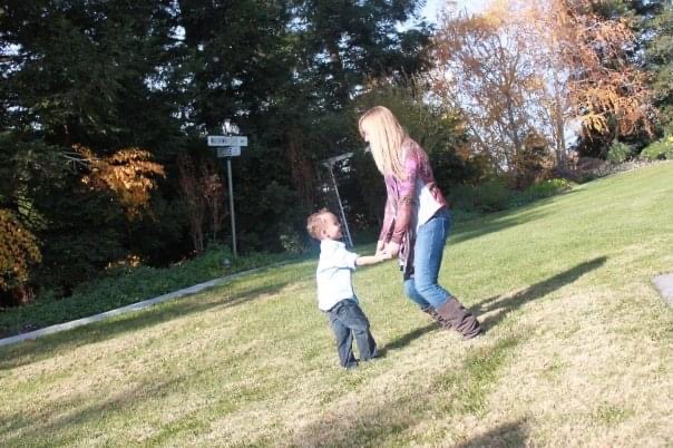 Halley and her nephew dancing to silly music
